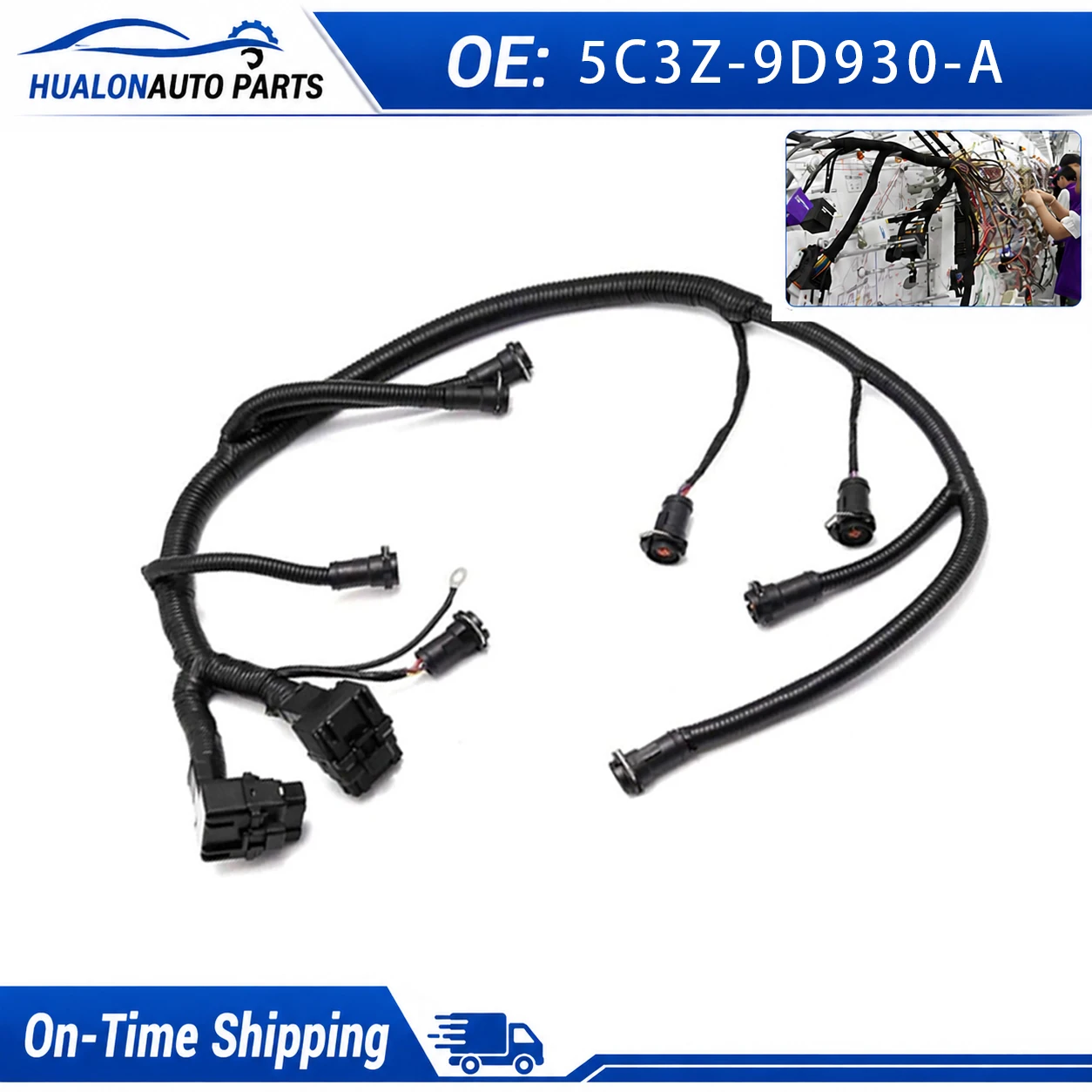 5C3Z-9D930-A Engine Fuel Injector Wiring Harness For Ford F-250 F-350 F-450 F-550 Super Duty 2003-2007 For Ford Excursion 2003-2