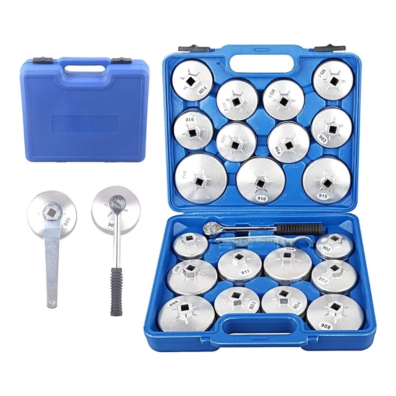 Multiple Size 23Piece Oil Filter Wrench Set Hand Remover Tool Suitable For Mechanic DIYer Car Maintenance Engine Service