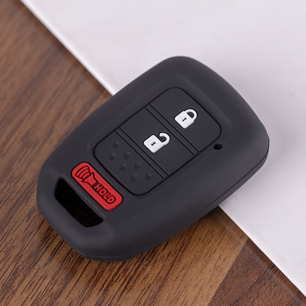 Funda de silicona para llave de coche con 3 botones, para Honda Accord Civic CR-V Pilot HR-V Odyssey Fit
