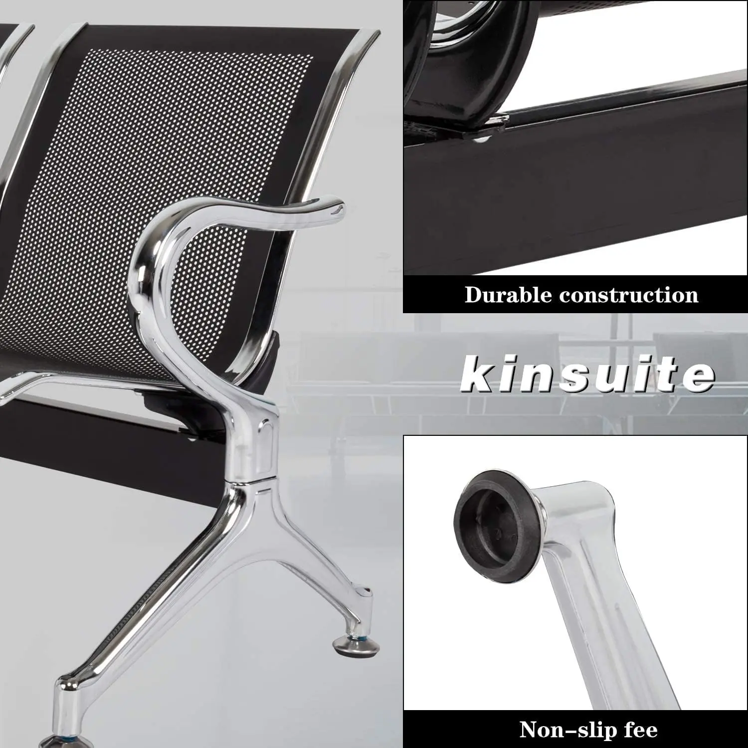 Reception Chairs Set Of 2- Waiting Room Reception Chair 2-Seat Heavy Duty Chair Office Guest Chairs & Reception Chairs For