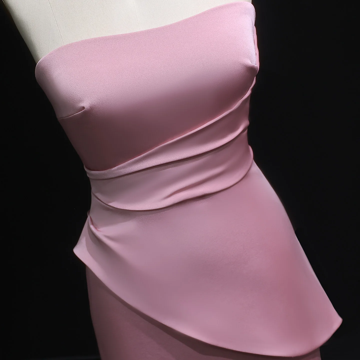 Sharon disse coral rosa sem alças drapeado vestido de noite bege com cristal bordado para mulher casamento árabe sf456 personalizado