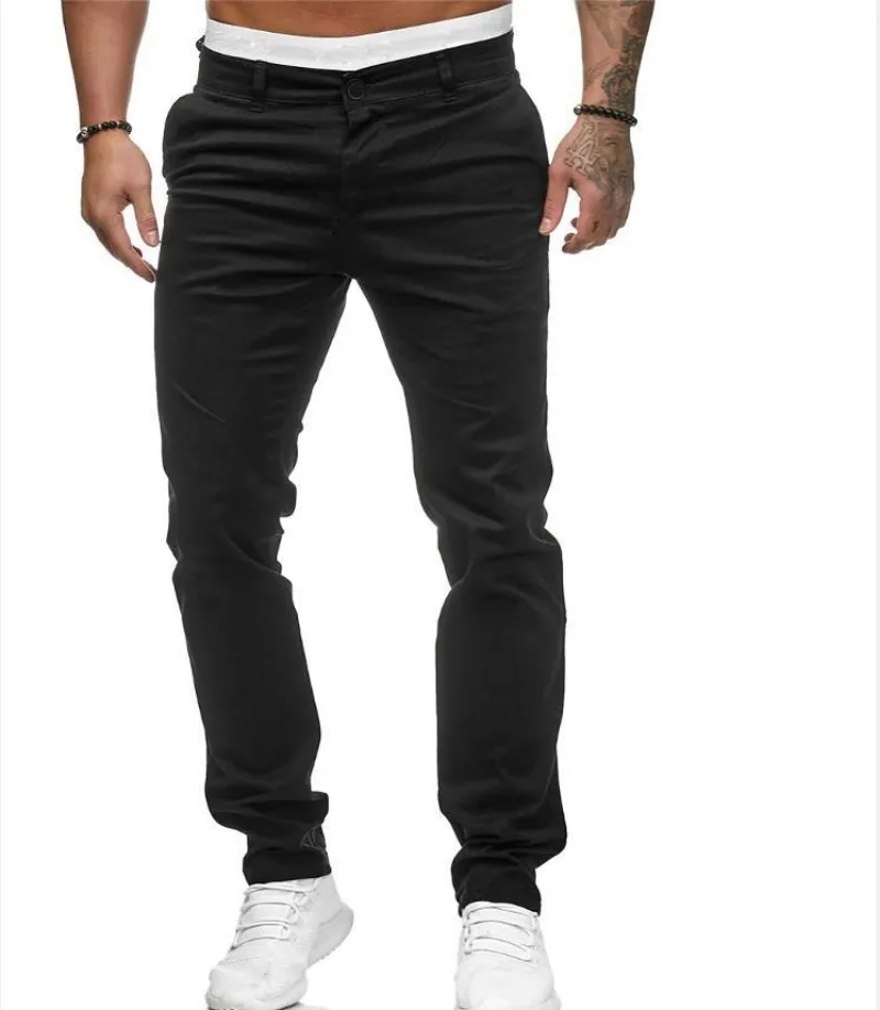 Foreign Trade Autumn New Casual Pants for Men's European and American Style Slim Fit Men's Casual Color Pants