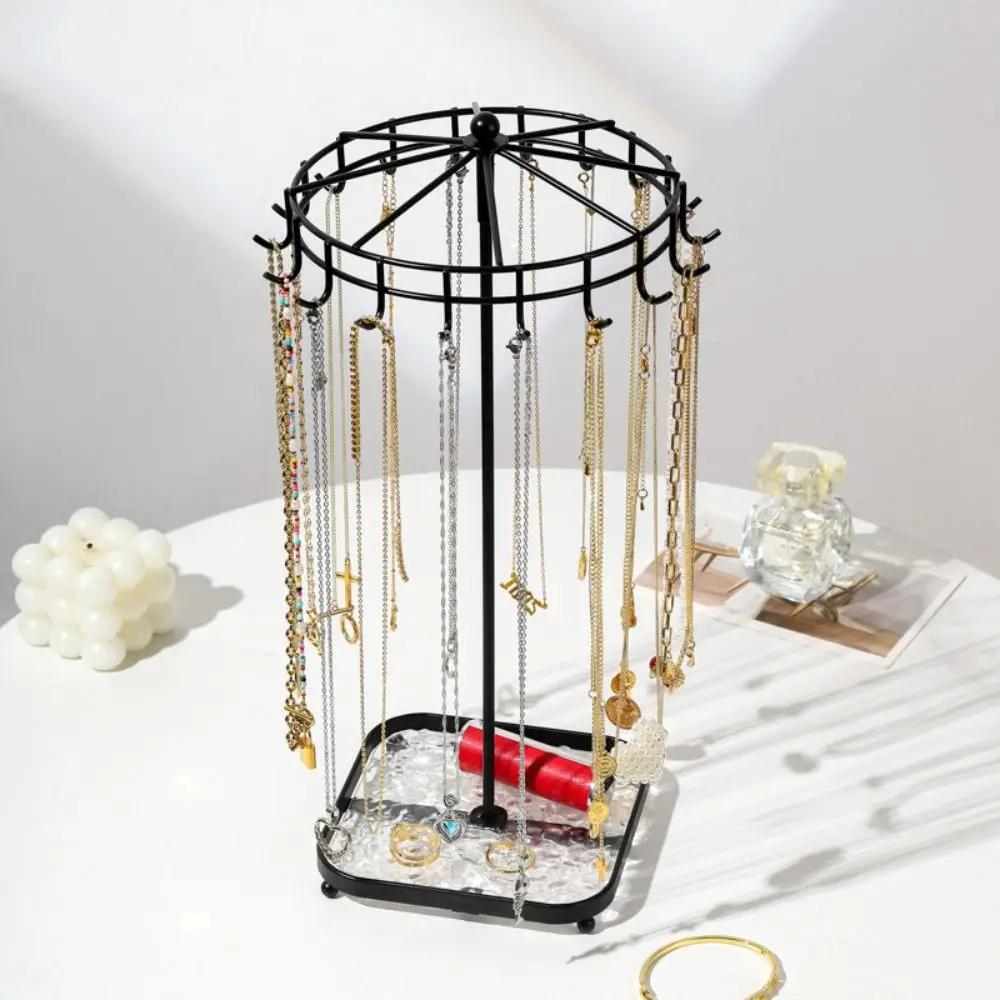 Fashion Rotatable Desktop Jewelry Rack Detachable Minimalist Display Rack Necklace Earrings Organizer