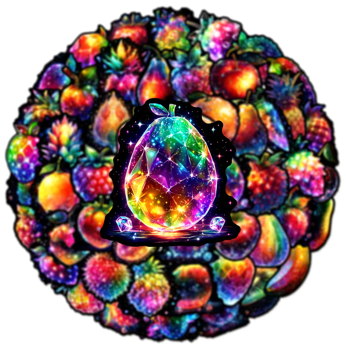 

10/30/50PCS Crystal Style Stickers Fruit Graffiti Color Decoration DIY Decals Fridge Luggage Laptop Phone Guitar Bike Sticker