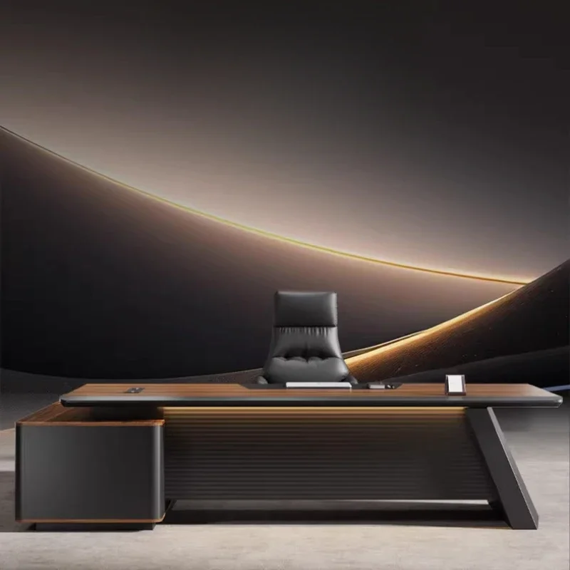 أرفف مكتب حديث، ركن تنفيذي، مكتب عمل فاخر، تخزين مؤتمرات بسيط، أثاث مكتب خشبي #4