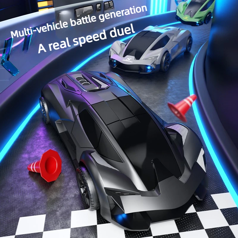 1/24 RC Drift Car 4WD High Speed Cool LED Lights Thickened Shell Rechargeable Long Endurance All Terrain Racing Toy Model