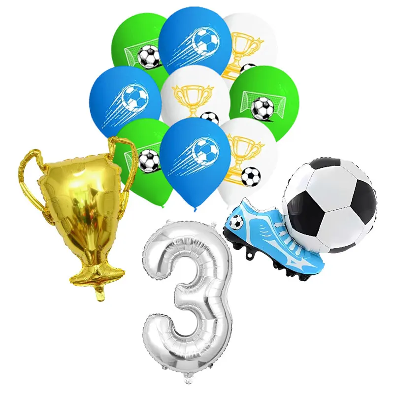 Geburtstags-Fußball-Dekoration Fußball-Themen-Tischgeschirr Tasse Teller Tischdecke Hintergrund für Kinder Tortendekoration Banner Party-Zubehör – Detail 30
