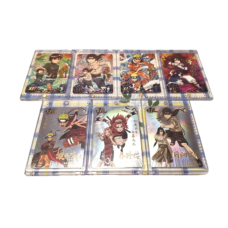 NARUTO XR series Sasuke Hyuga Neji Haruno Sakur Anime characters Bronzing Rare collection flash Card Cartoon toys Christmas gift