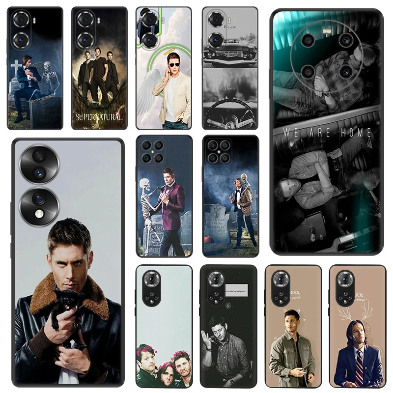 Black Matte Phone Case for Honor X8b X8 X7 X6 a X9b 90 70 Magic5 Supernatural Jensen Ackles Huawei P40 P30 P20 Psmart Soft Cover