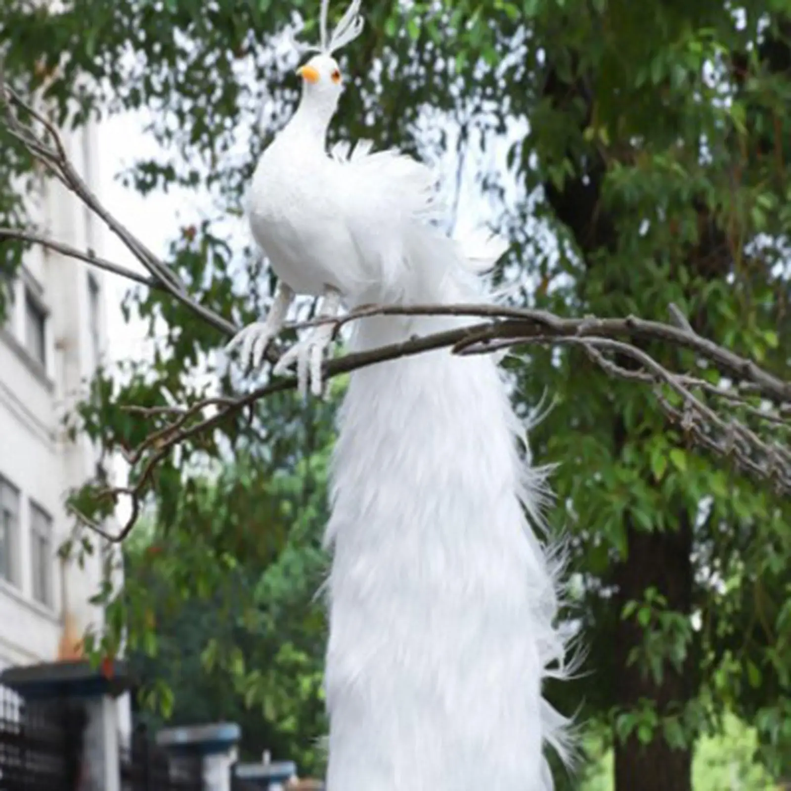 Simulation Peacock Feathered Bird Figure Foam Animal Crafts Garden Decoration for Outdoor Patio Lawn Art