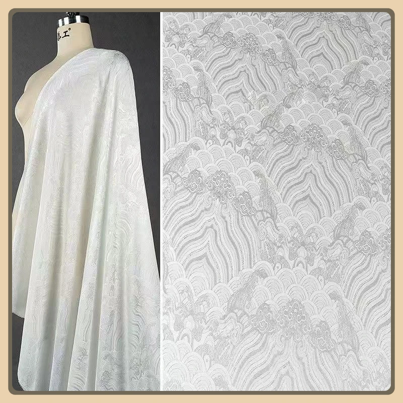 

Жаккардовая ткань с волнами дофамина в китайском стиле для Cheongsam Hanfu Tang, костюм mian, стиль лица и креативное текстильное использование