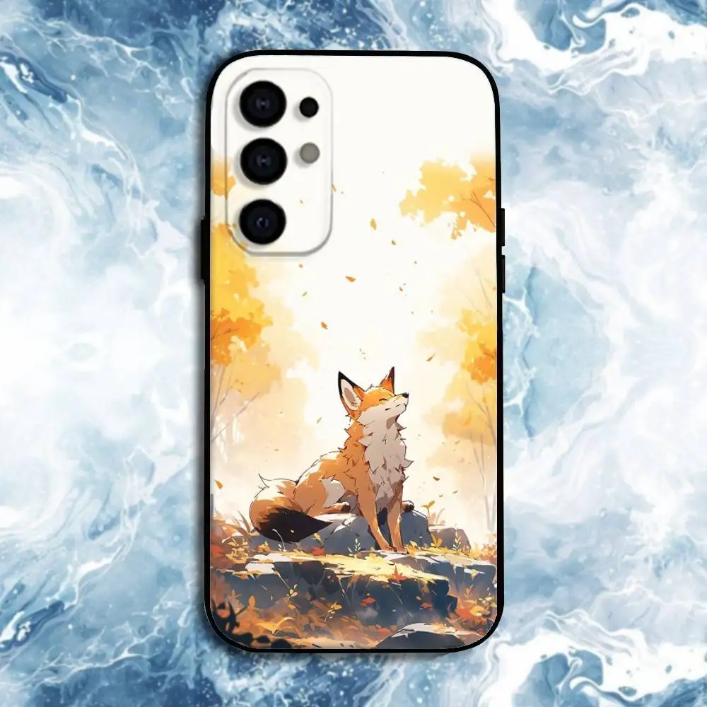 حافظة هاتف على شكل ثعلب حيواني لطيف لهاتف سامسونج S25، S24، S23، S22، S21، S20، Plus، Fe، Lite، غطاء أسود آخر