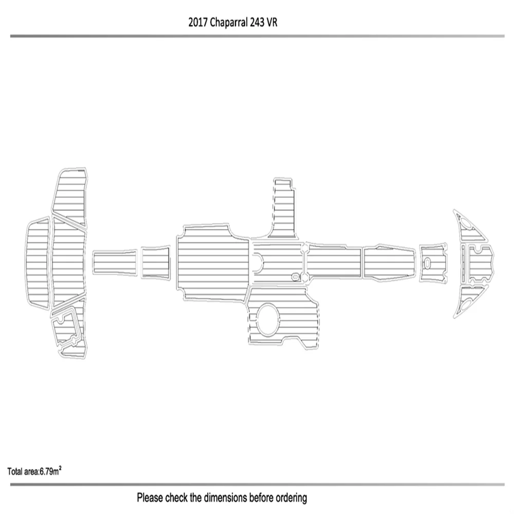 

2017 Chaparral 243 VR cockpit & Swim Platform Pads 1/4" 6mm EVA Teak deck floor SeaDek MarineMat Gatorstep Style Self Adhesive