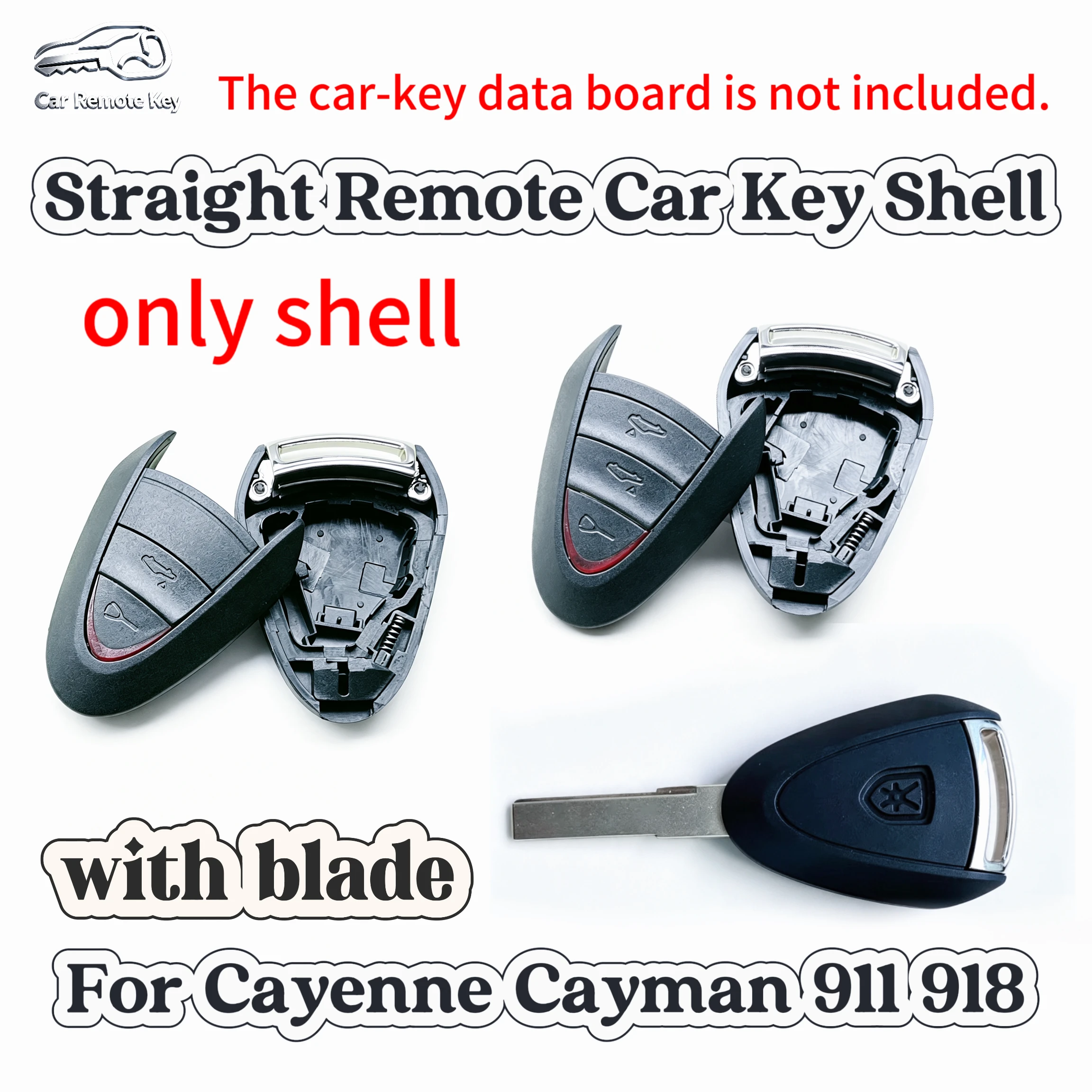 Straight Remote Car Key shell compatible For Porsche Cayenne Cayman 911/918,only shell