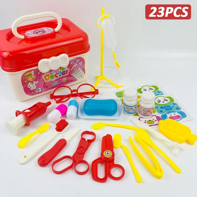 Doctor Set For Kids Pretend Play Girls Role-playing Games Hospital Accessorie Medical Kit Nurse Tools Bag Toys For Children Gift