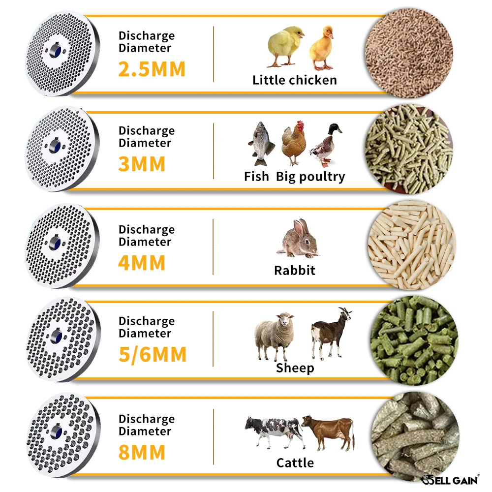 Farm Use Feed Pelletizer Cow Sheep Fish Chicken Poultry Feed Pellet Making Machine Animal Feed Processing Machine 200kgs/h