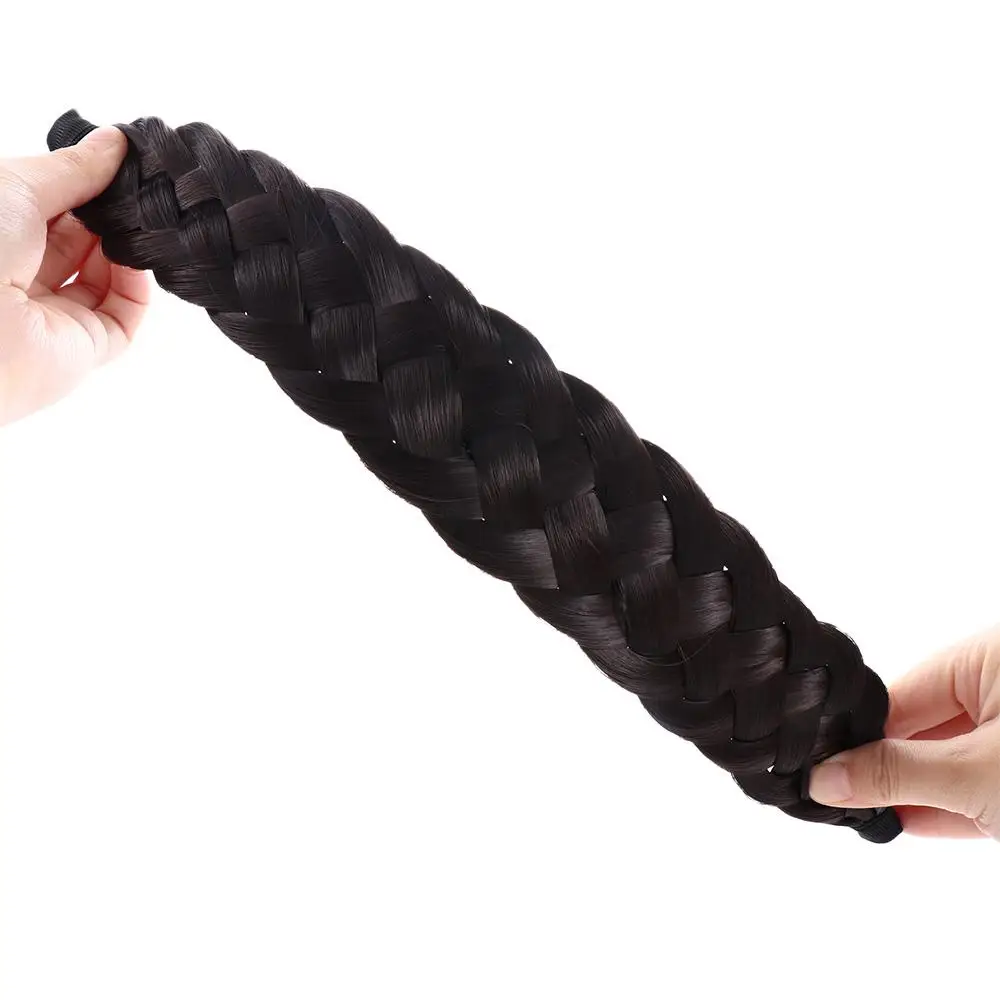 

Sweet Non-slip Fishbone Braid Twist Braided Wide-brimmed Wig Headband Wide Hair Hoop Korean Style Headwear Female Hairbands