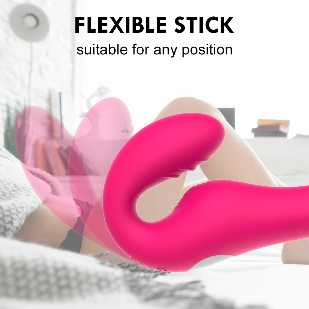 10Speeds Strapless Strapon Dildo Vibrator Female Double Vibrating G Spot Adult Sex Toys For Women Couple Anal Prostate Massager