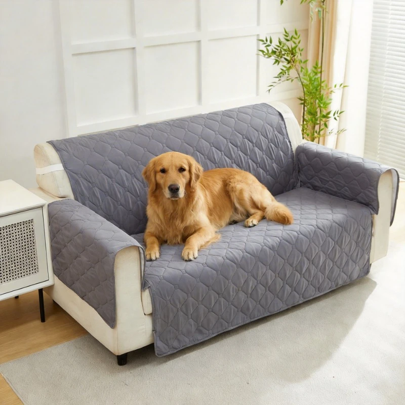 Easy-Going Reversible Couch Cover Sofa Cover for Dogs Water Resistant Furniture Protector Cover with Elastic Straps for Pet Cat