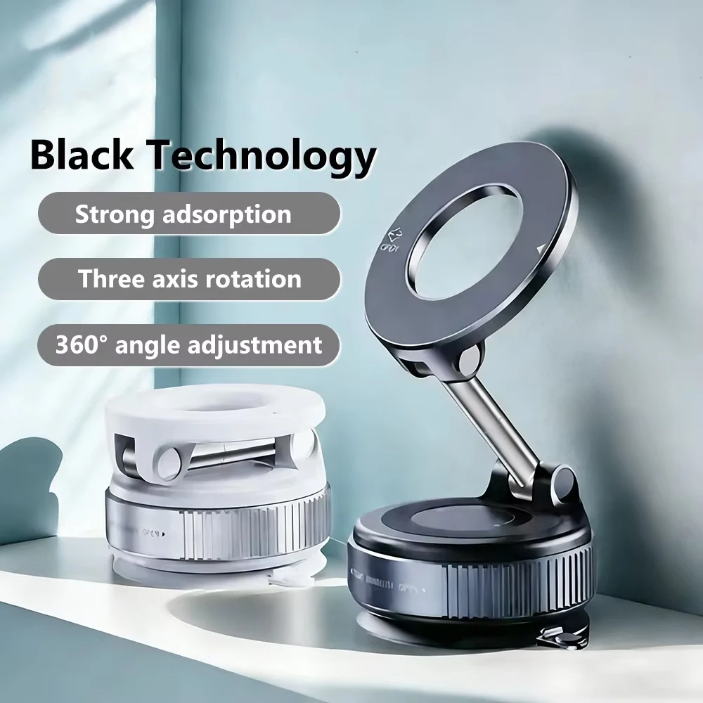 

2026 Magnetic Phone Holder Powerful Suction Cup Vacuum 360° Adjustable Foldable Universal Mount For Car Navigation Desk Laptop