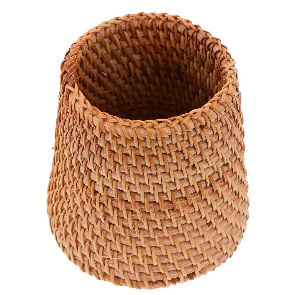 Home Rattan Pencil Holder Tableware Storage Home Decoration Pen Container Handmade Household Sundries Storage Basket