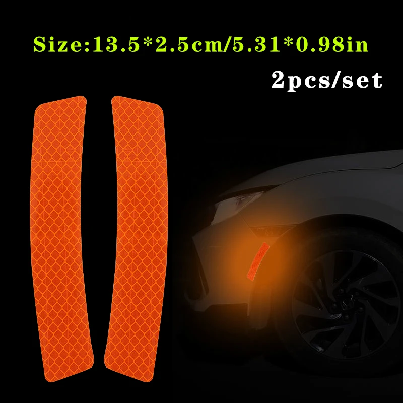 2 teile/satz Auto Reflektierende Sicherheit Streifen Aufkleber Auto Rad Augenbraue Reflektierende Aufkleber Reflektierende Warnung Sicherheit Band – Detail 10