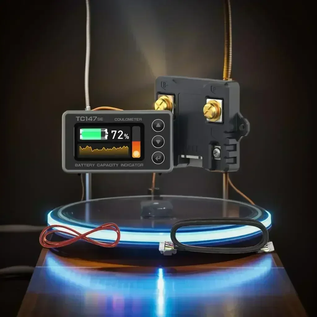 

LCD Display Battery Power Monitor Real-Time Monitoring Amperage And Dual-Interface Switching Battery Power Monitor Instrument