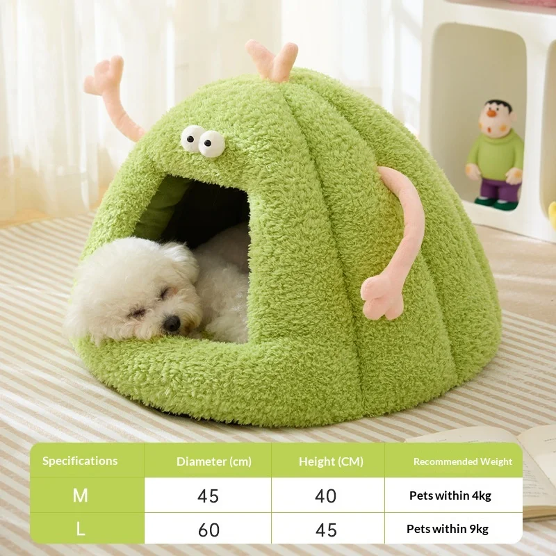 سرير كهف شتوي دافئ للقطط شبه مغلق سرير قطط دافئ مريح من القطيفة مع وسادة شيربا قابلة للإزالة قاعدة مقاومة للماء #6