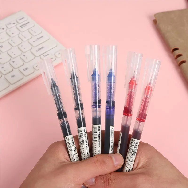 

1pcs straight liquid type large capacity gel pens 0.5mm full needle head waterborne marke for students stationery supplies