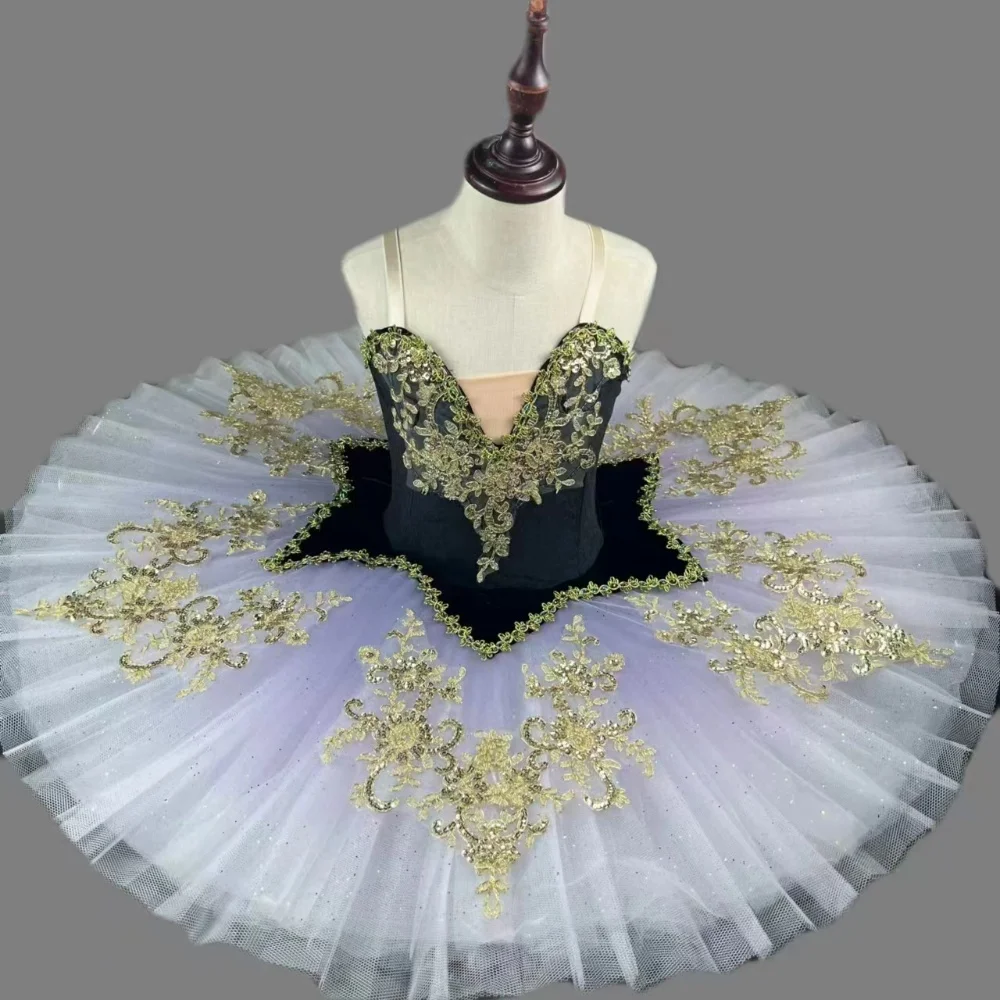 Panqueca Tutu Profissional para Bailarina, Trajes de Dança para Meninas, Prato para Crianças e Mulheres, Adultos Festa