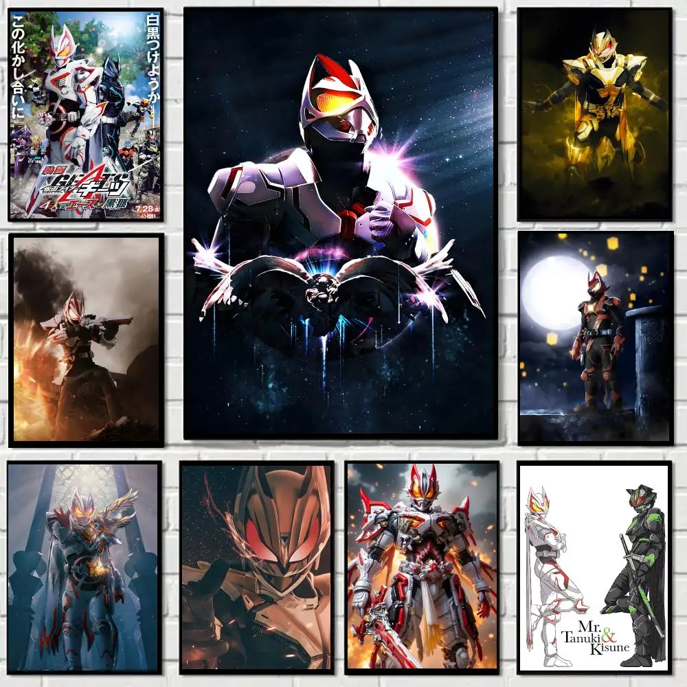 Kamen Rider Geats Game Poster Self-adhesive Decal Living Room Bedroom Party Bar Decor Moisture-proof Fade-resistant