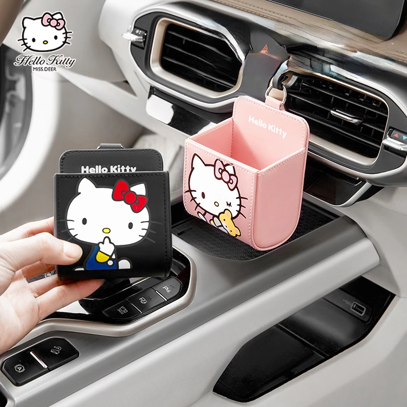 Sanrio Car Air Outlet Storage Box Hello Kitty Multifunctional Storage Box Car Storage Hanging Bag Cartoon Car Interior