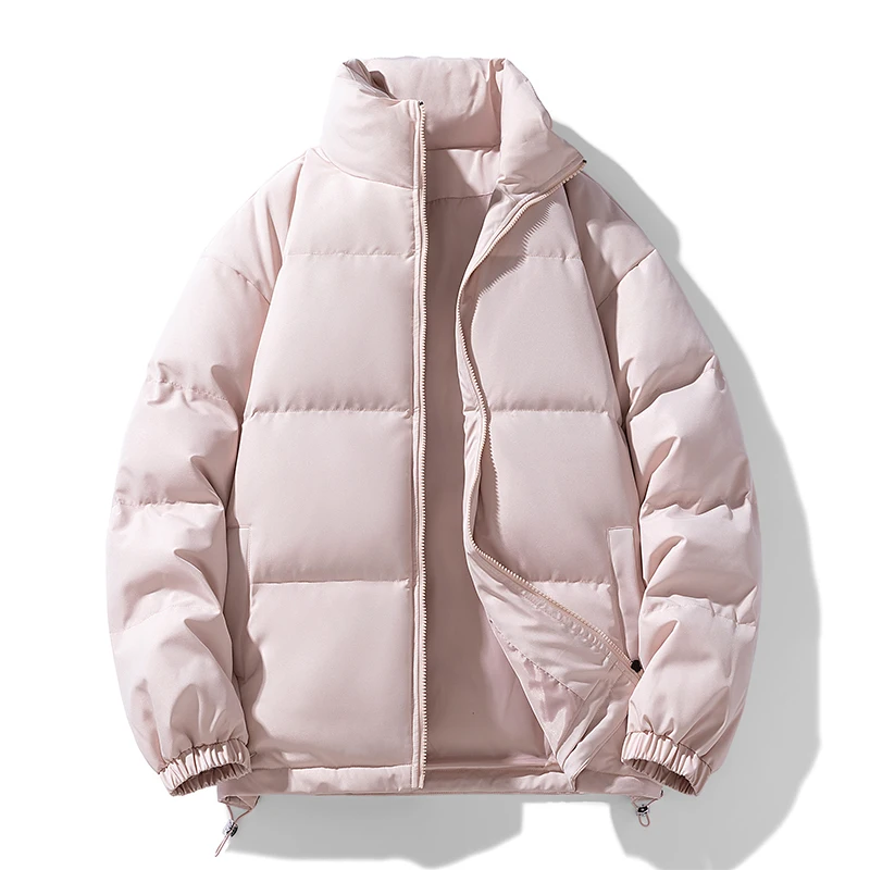 

Men Stand-up Collar Black Warm Cotton-padded Jacket New American Trendy Brand Bread Jacket Men Winter Men Short Cold-proof Coat