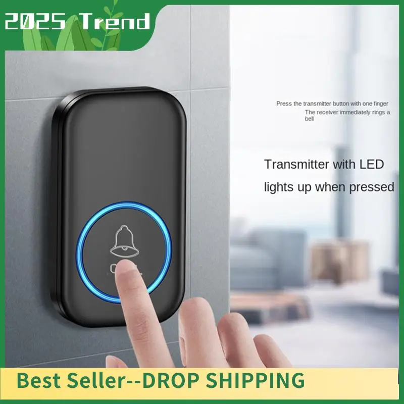 Top Deals Wireless Doorbell Intelligent Welcome Door Bell 300M 60 Songs Melodies Home Smart Doorbell