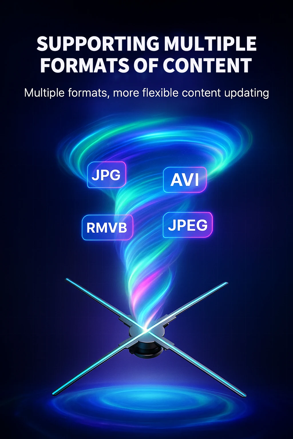 28.3 inch Hologram Fan 3D Display Advertising Projector LED Signage Player for Shop Retail Exhibition Digital Visual Display