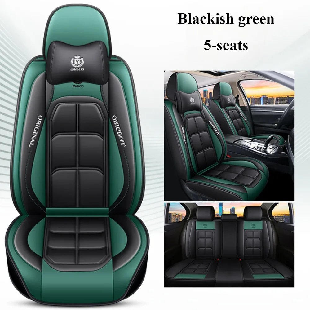 

Comfort Edition 5-Seater PU Leather Seat Covers - 2 Headrests Included, Wear-Resistant, Easy to Clean, Full Car Interior Refresh