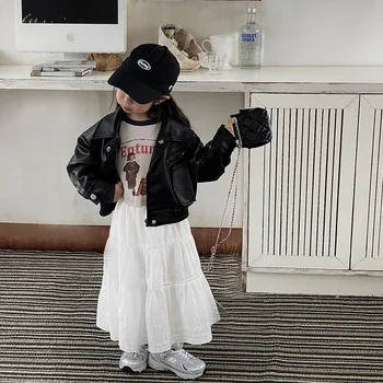 Skirt Princess Girls French Retro Style High Waisted Baby Lace Embroidery Long Childrens Clothing 2024 Elastic Waist 4