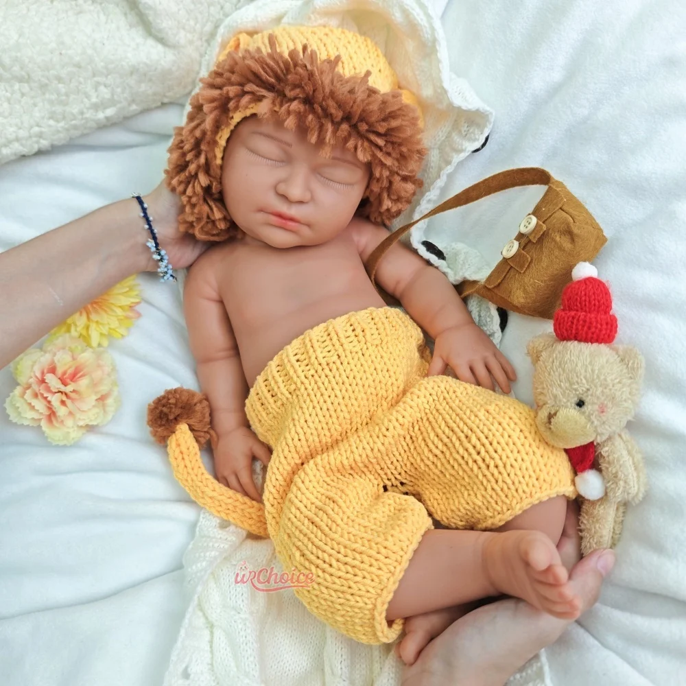 

Realistic 22inch Full Silicone Reborn Doll Kid Gifts Sleeping Newborn Baby Girl for Educational Props Collectors' Display