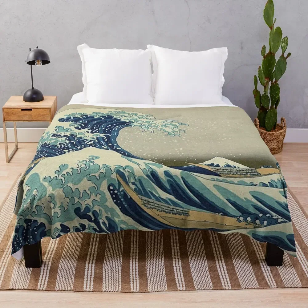 

THE GREAT WAVE OFF KANAGAWA - KATSUSHIKA HOKUSAI Throw Blanket Winter beds wednesday Blankets