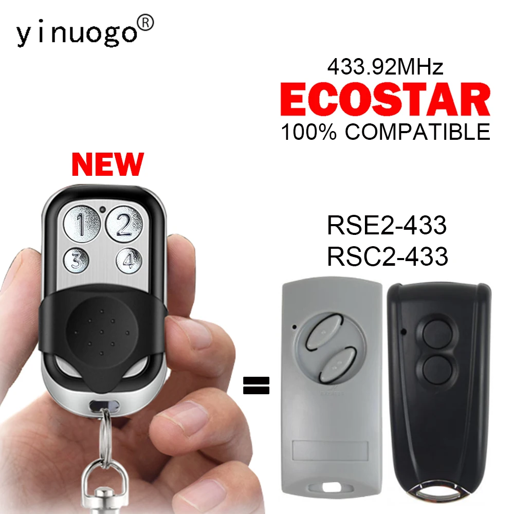 For ECOSTAR RSE2 433 / RSC2 433 Garage Remote Control Gate Opener 433MHz ECOSTAR Remote Control Garage Door Opener Transmitter