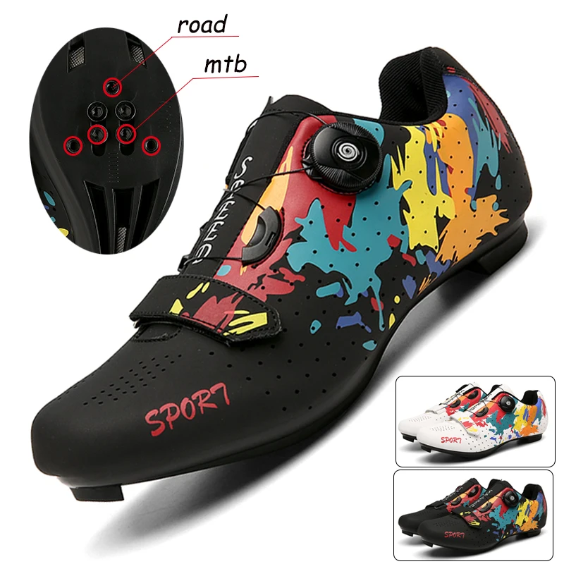 

Men's Cycling Shoes Road Bike Self-locking Cleats Speed Cycling Sneakers Outdoor Indoor Racing Route Athletic Bicycle Footwear