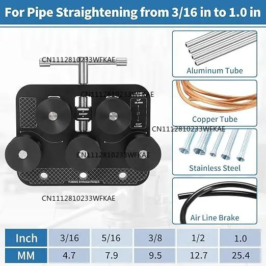 Pipe straightener, metal round tube straightener, aluminum tube straightening tool, multi-diameter adjustable straightener