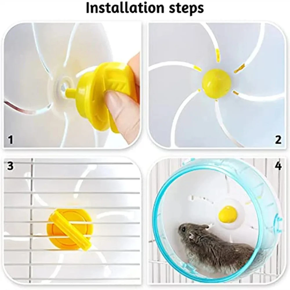 Hamster Rad Lauf Disc Spielzeug Sport Laufen Stille Transparent Kleine Haustier Rotatory Jogging Rad Spielzeug Haustier Hamster Käfig Liefert – Detail 9