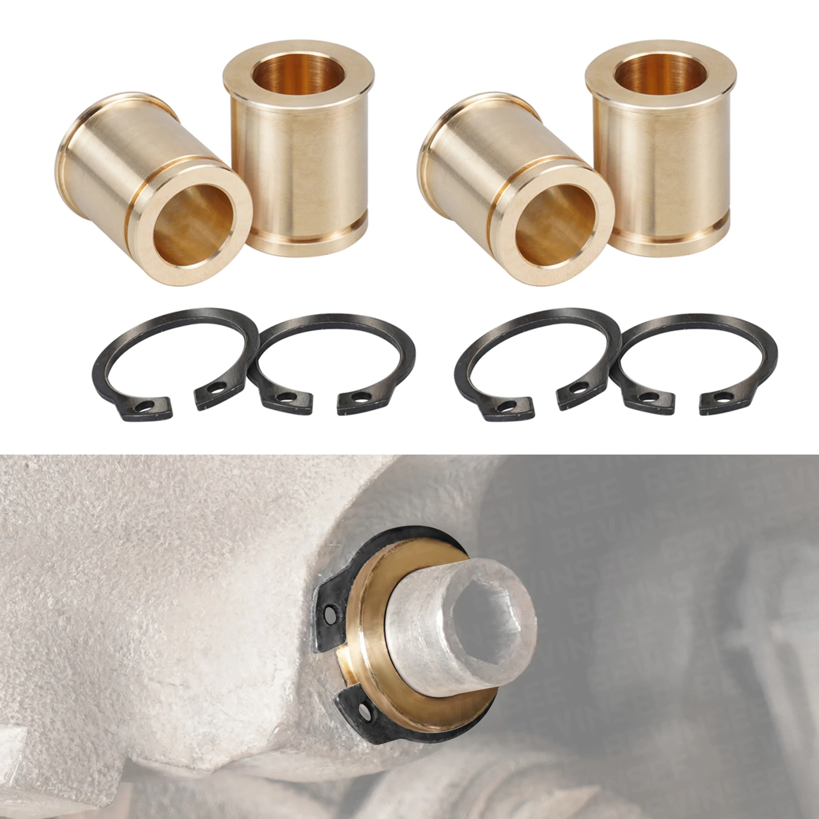 

BEVINSEE Brass Brake Caliper Guide Bushing Set for BMW E39 E34 E82 E46 E36 E90 E91 E92 E93 E30, Replace for 34216869617