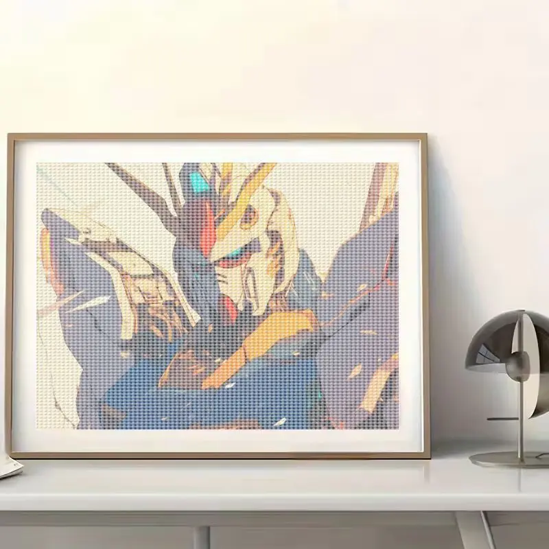 1 قطعة 5D DIY Gundam Robot Mecha أنيمي الماس طقم الطلاء ، الحفر الكامل كريستال حجر الراين التطريز الفن للبالغين والأطفال ، Futuri