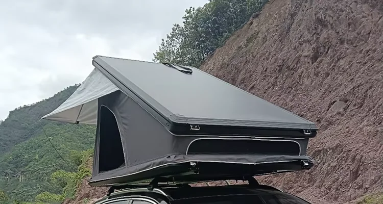 GJ-001 Four Seasons Aluminum Roof Tent, Quick Automatic Opening, Waterproof Outdoor Camping Triangular Hard Shell