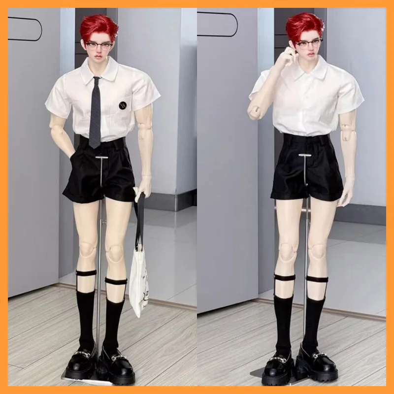 

[High Quality] 1/4 Scale Trendy Handsome Youthful Simple Youthful Shirt Shorts Tie Set Fit 4point ID75 For Fans DIY