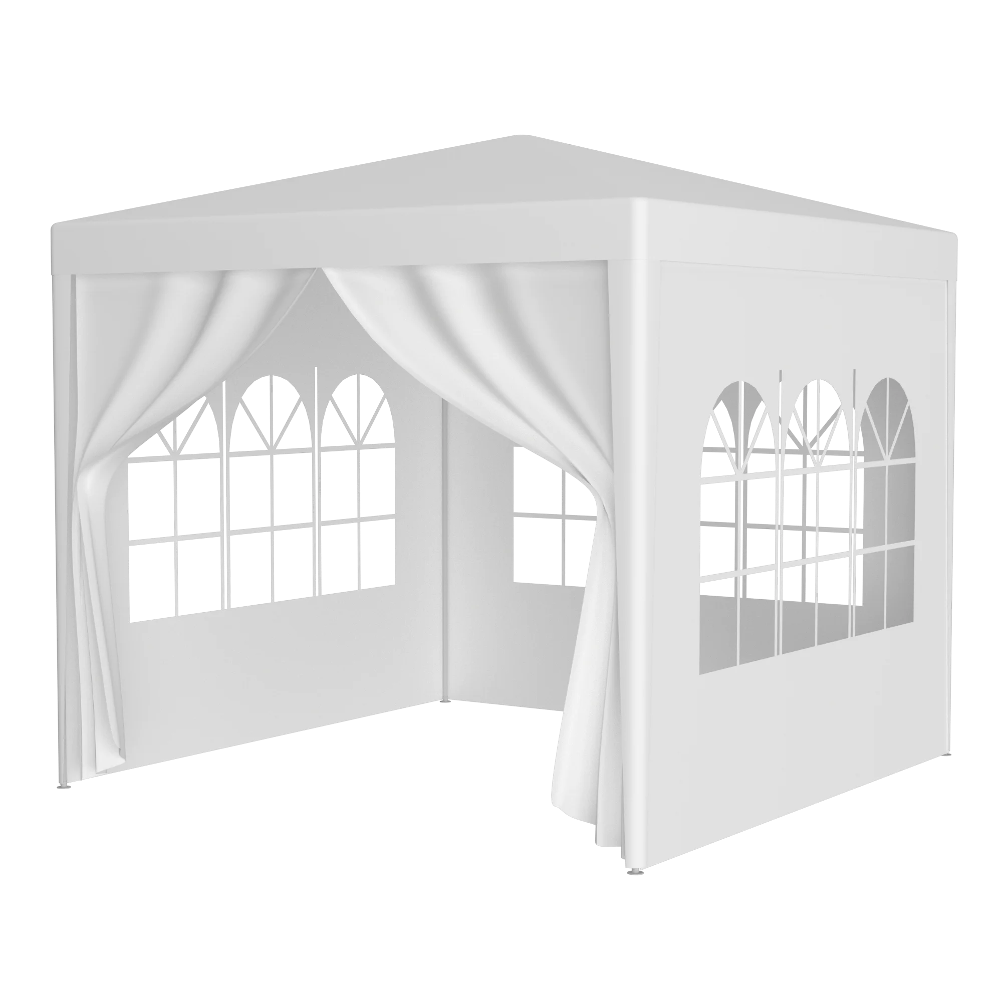 

Тент-шатер 3х3 м (10x10 футов) с 4 съемными боковыми стенками, белый, из полиэтиленовой ткани, сверхпрочный, для улицы, для вечеринок и свадеб