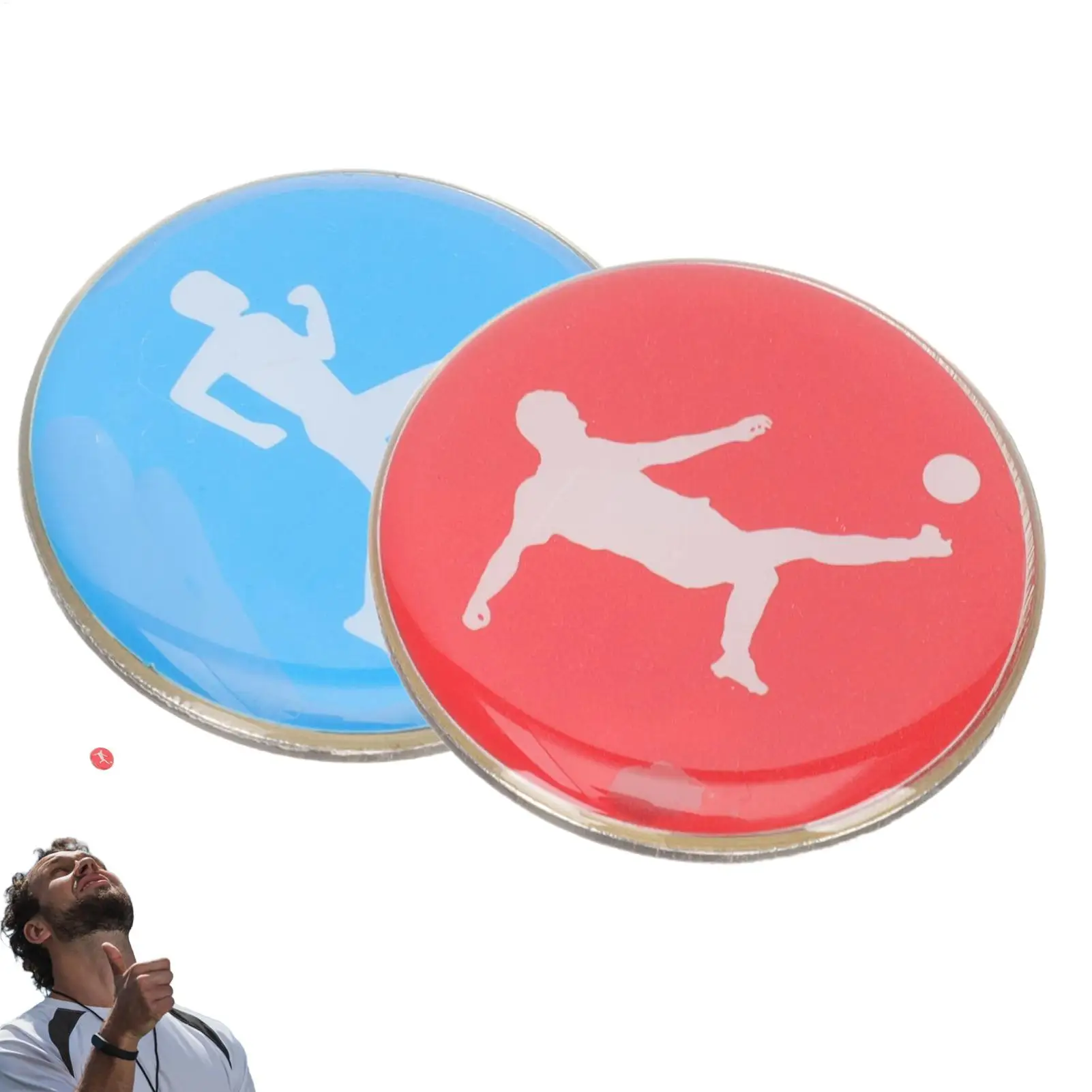 Referee Side Toss Coin Double Face Sports Football Pattern Soccer Volleyball FlipCoin Souvenirs Gift For Kids Adults