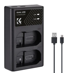 K&F Concept EN-EL15 EN EL15 Camera Battery Dual Slots Charger For Nikon Z5 Nikon 1 V1 D810 D810A D800 D800E D750 D610 D600 D500